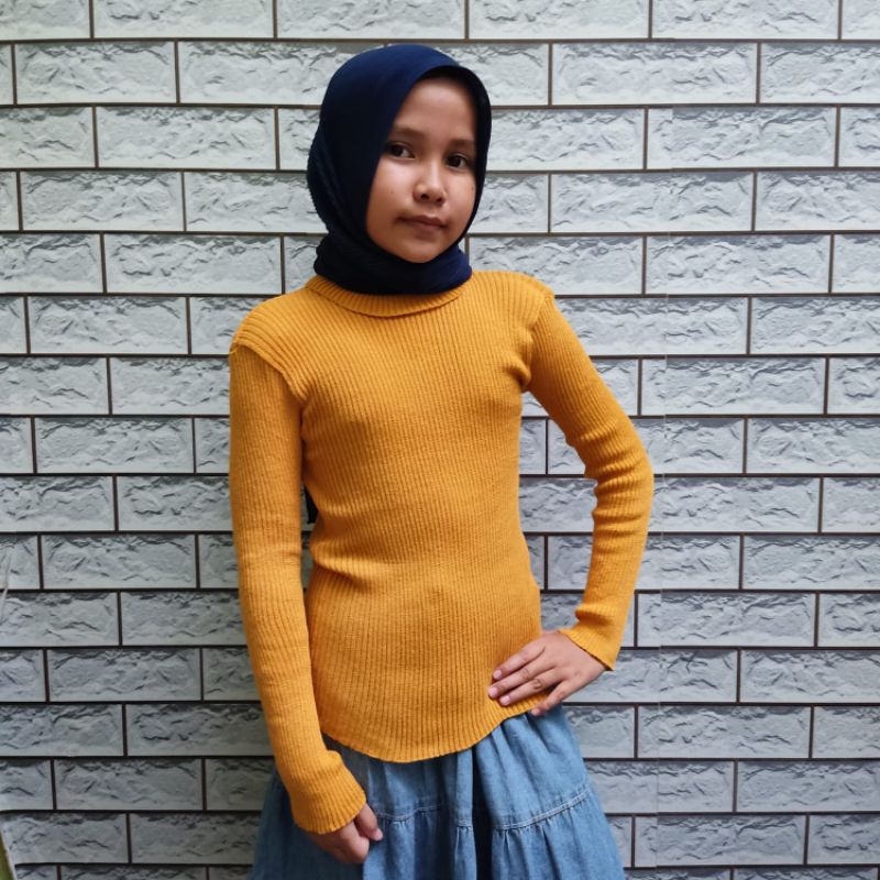 Sweater Turtleneck Baju Wanita Anak Perempuan Amira