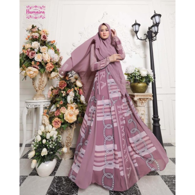 Mauza Humaira Series ORI by Humaira / Gamis Set Syar'i / Gamis Pesta / Dress Muslimah / Baju Syar'i Lebaran / Fashion Branded Muslimah-3