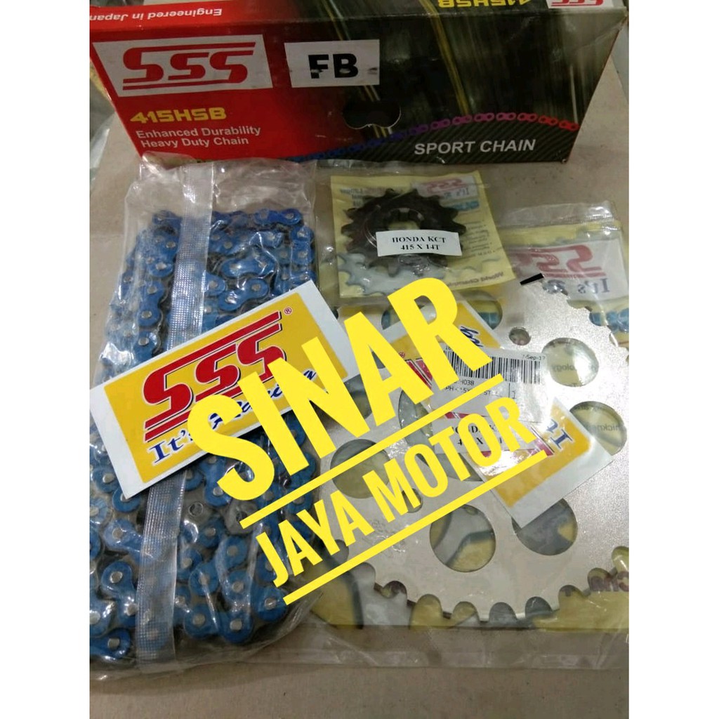gear sss 415 revo fit full sss rantai biru sss Terbaik