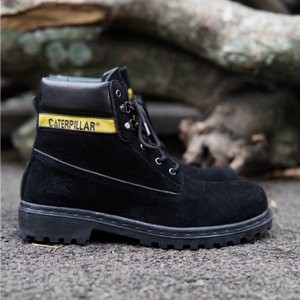 COD !! Sepatu Caterpillar Sby Sepatu Safety Boots Ujung Besi Fashion Pria Bikers Turing Outdoor