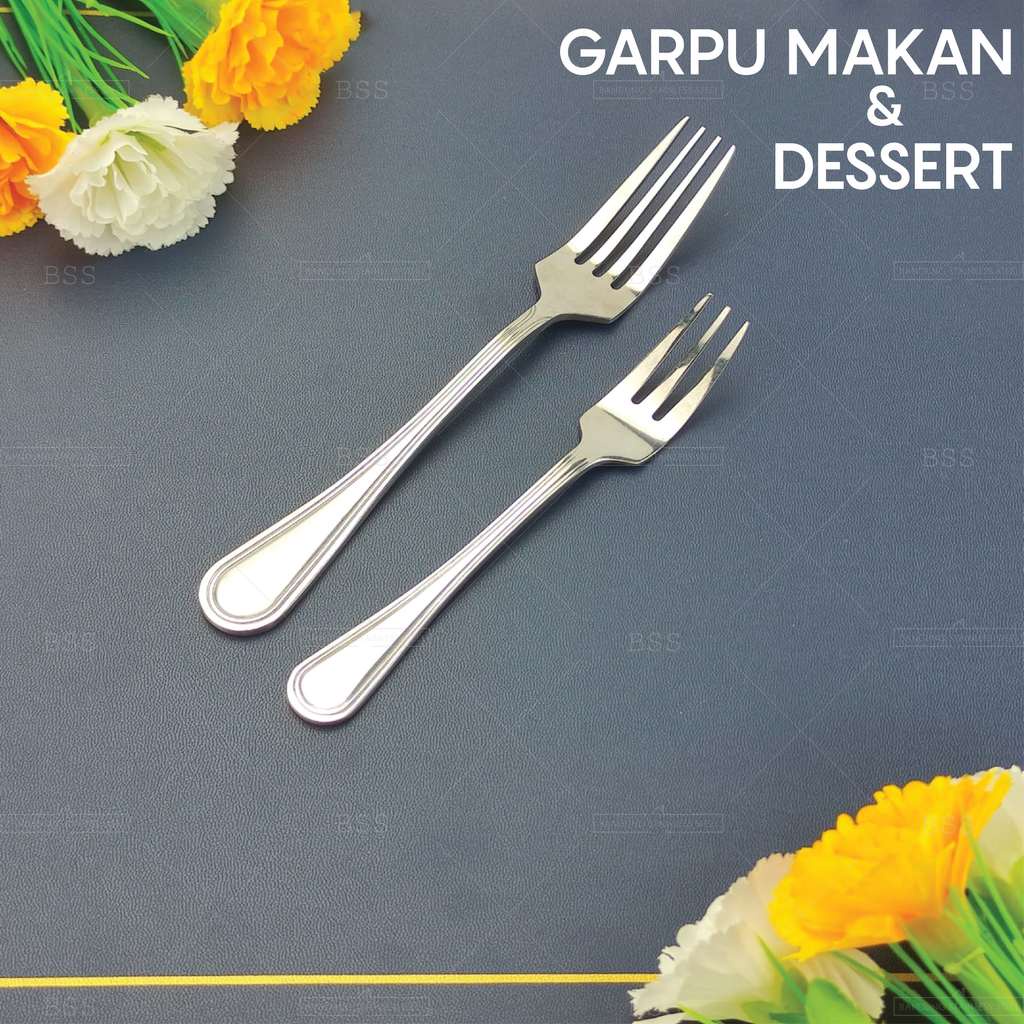 garpu makan garpu dessert stainless tebal ,finishing mulus.