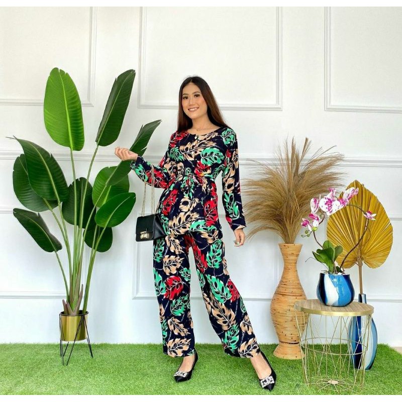 PIYAMA MUSLIM LENGAN PANJANG / PIYAMA KEKINIAN / PIYAMA LENGAN PANJANG KENCANA UNGU