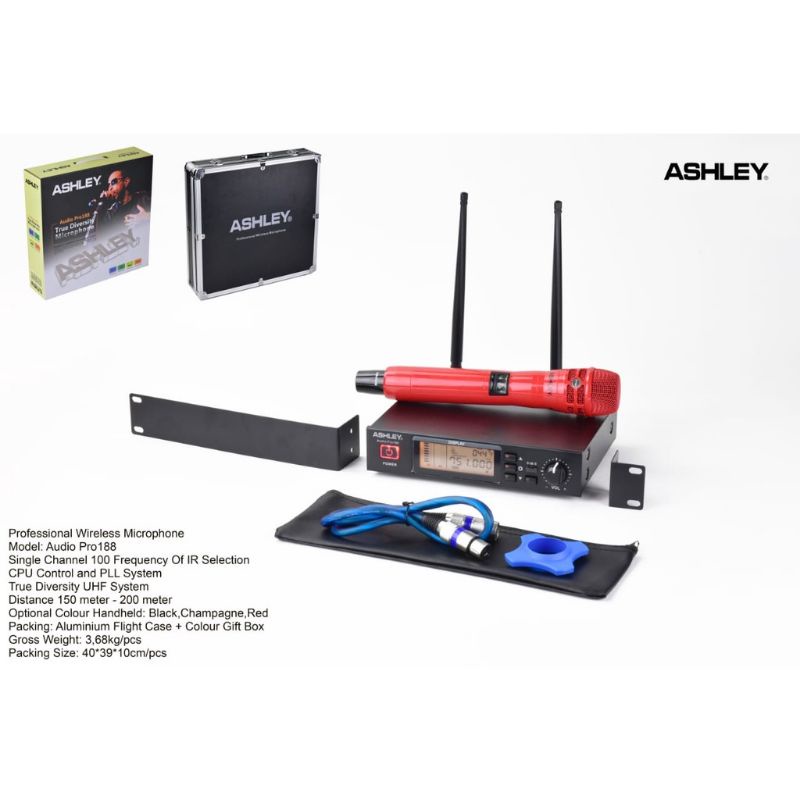 Mic Wireless Ashley Audio Pro 188 Original Ashley PRO188