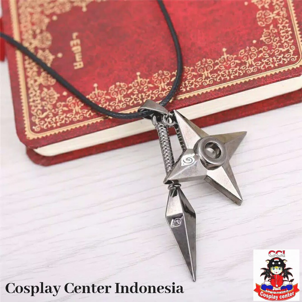 [Bisa COD] Kalung Anime Naruto bandul Shuriken Anime Naruto Cosplay/ Kalung Liontin Naruto