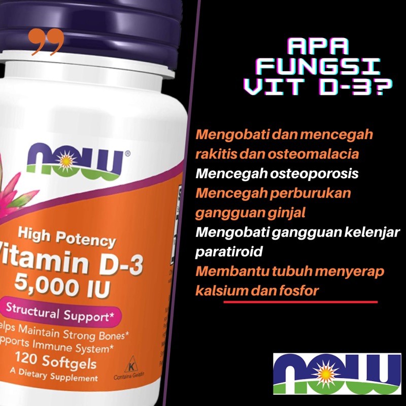 NOW FOOD FOODS VITAMIN D 3 D3 5000 IU 5000IU 120 SOFTGEL VEGAN NON CHEMICAL NATURAL 100% SUPLEMEN