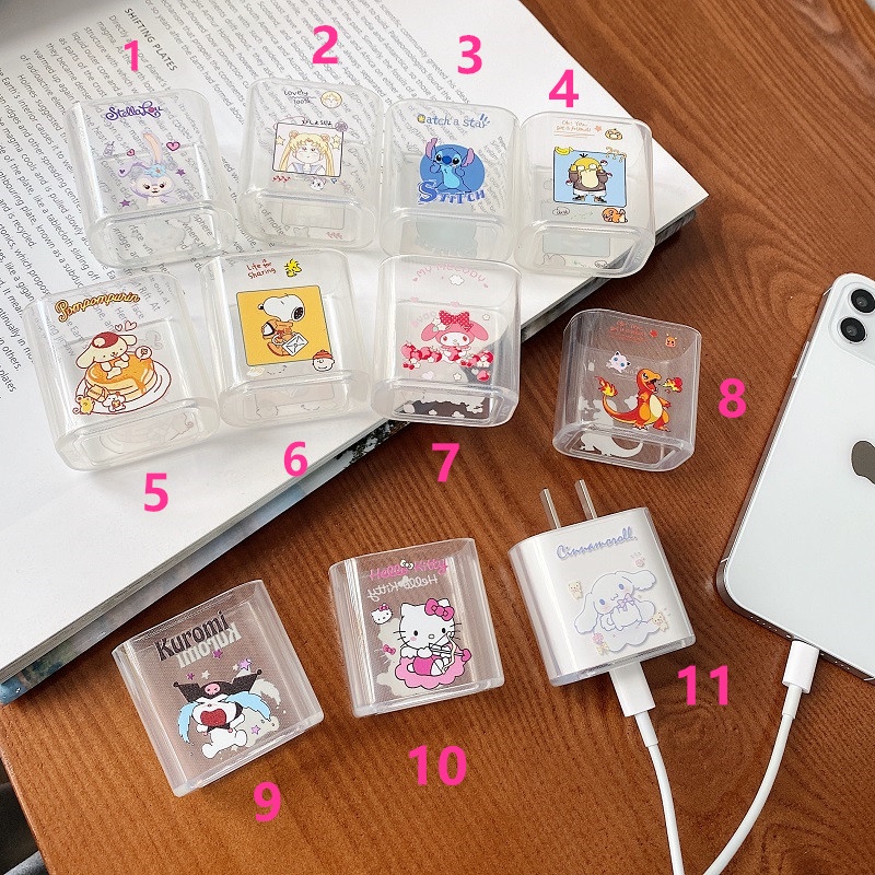 Cute doll PD charging head iPhone 12 Pro Max transparent charging head protector Xr Xsmax 7 8 Plus