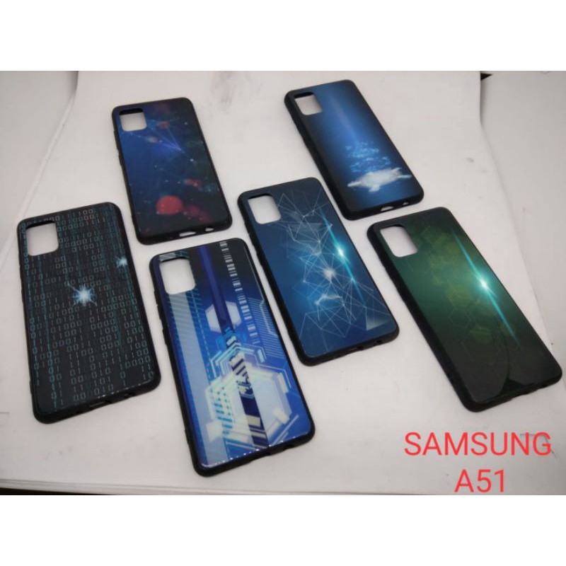 Softcase glass Samsung galaxy A51 futuristik glossy