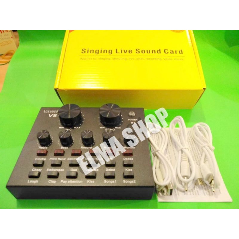 Sound Card V8 Mixer Bluetooth / Sound Card V8 Audio External Sound Card / Sound effect