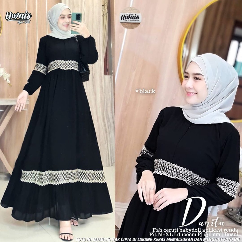 Baju Pesta Wanita Muslim Gamis Busui Jumbo Danita Maxy Fashion Wanita Kekinian Outfit Kondangan Terbaru Dress Remaja