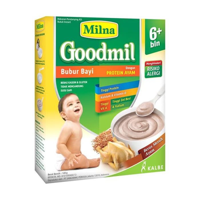 MILNA GOODMIL BERAS MERAH AYAM 6+ 120GR / BUBUR BAYI