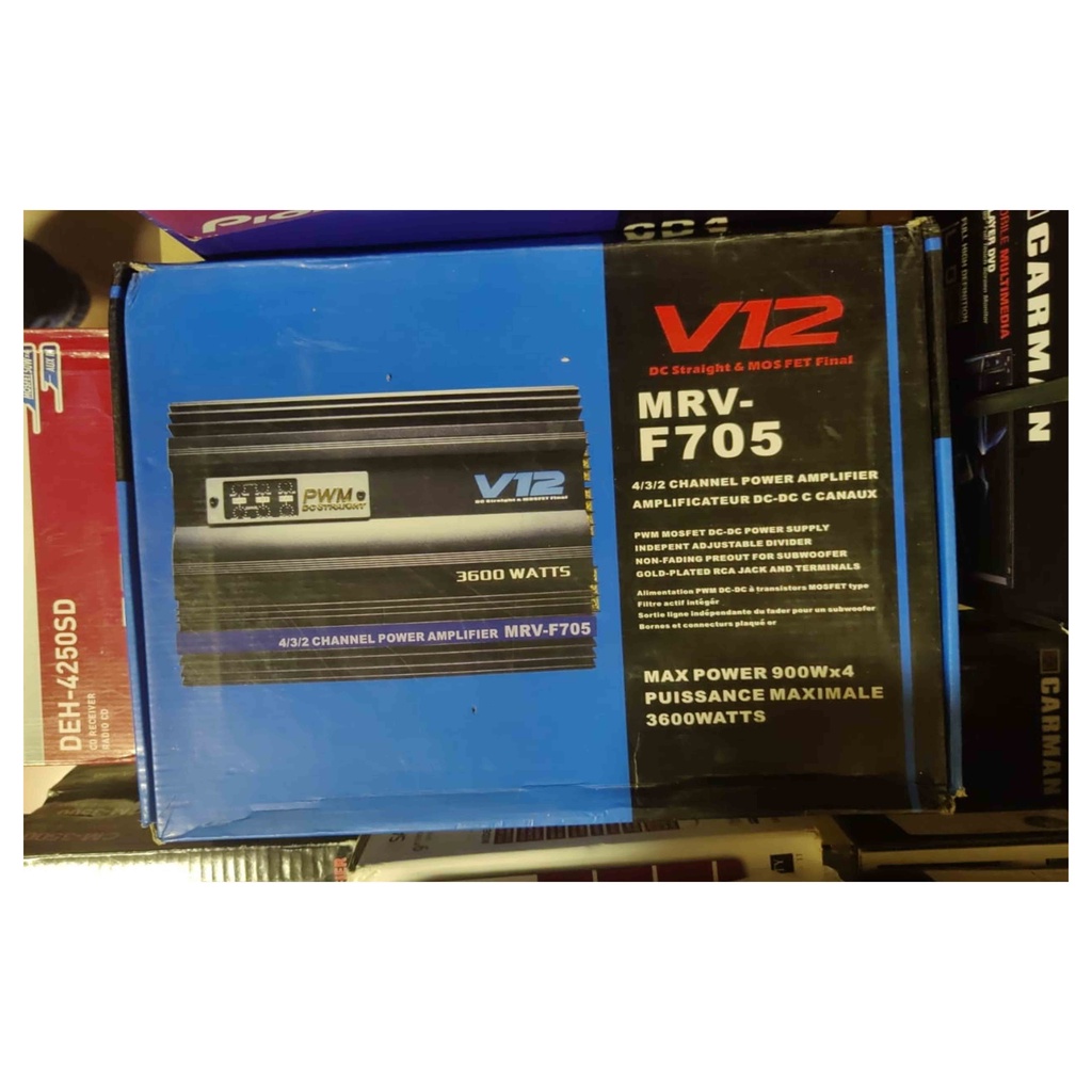 Power Amplifier Mobil V12 MRV-F705 4-Channel Mono Stereo