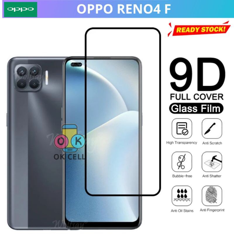 Tempered Glass Full Layar Oppo Reno4 F - TG Anti Gores Kaaca Oppo Reno 4f Screen Protector Premium