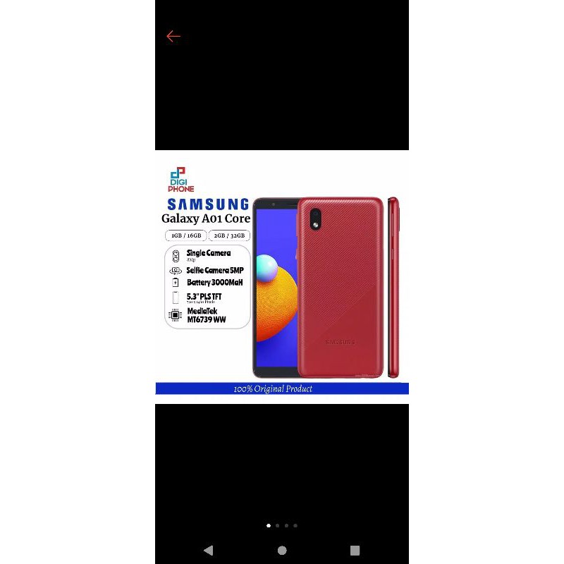 Samsung Galaxy A01 Core (2-32) Garansi Resmi