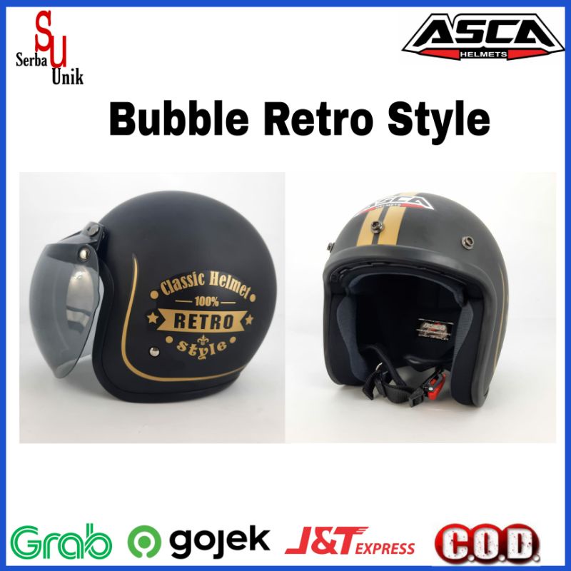 Asca Helm Bogo Bubble Retro Classic Style