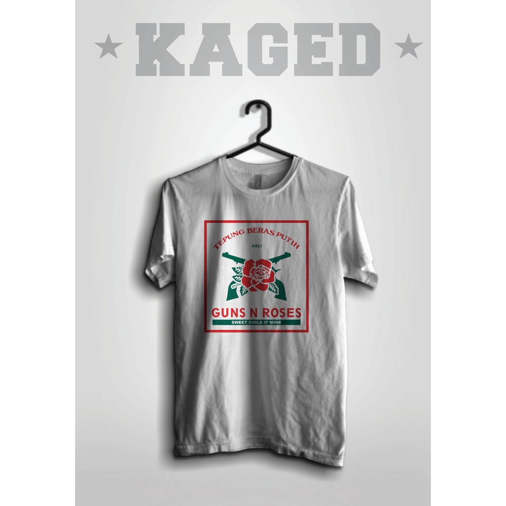 KAOS TEPUNG BERAS PUTIH KAOS GUNS N ROSES KAOS PLESETAN KAOS BAND #WARNAPUTIH