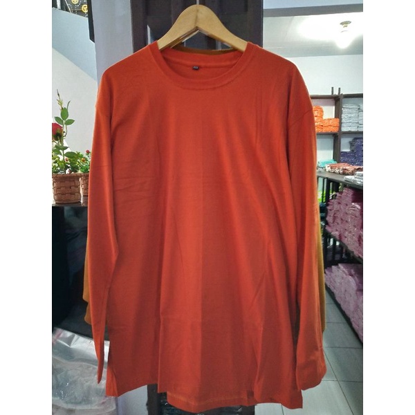 KAOS POLOS MERAH BATA PANJANG JUMBO.