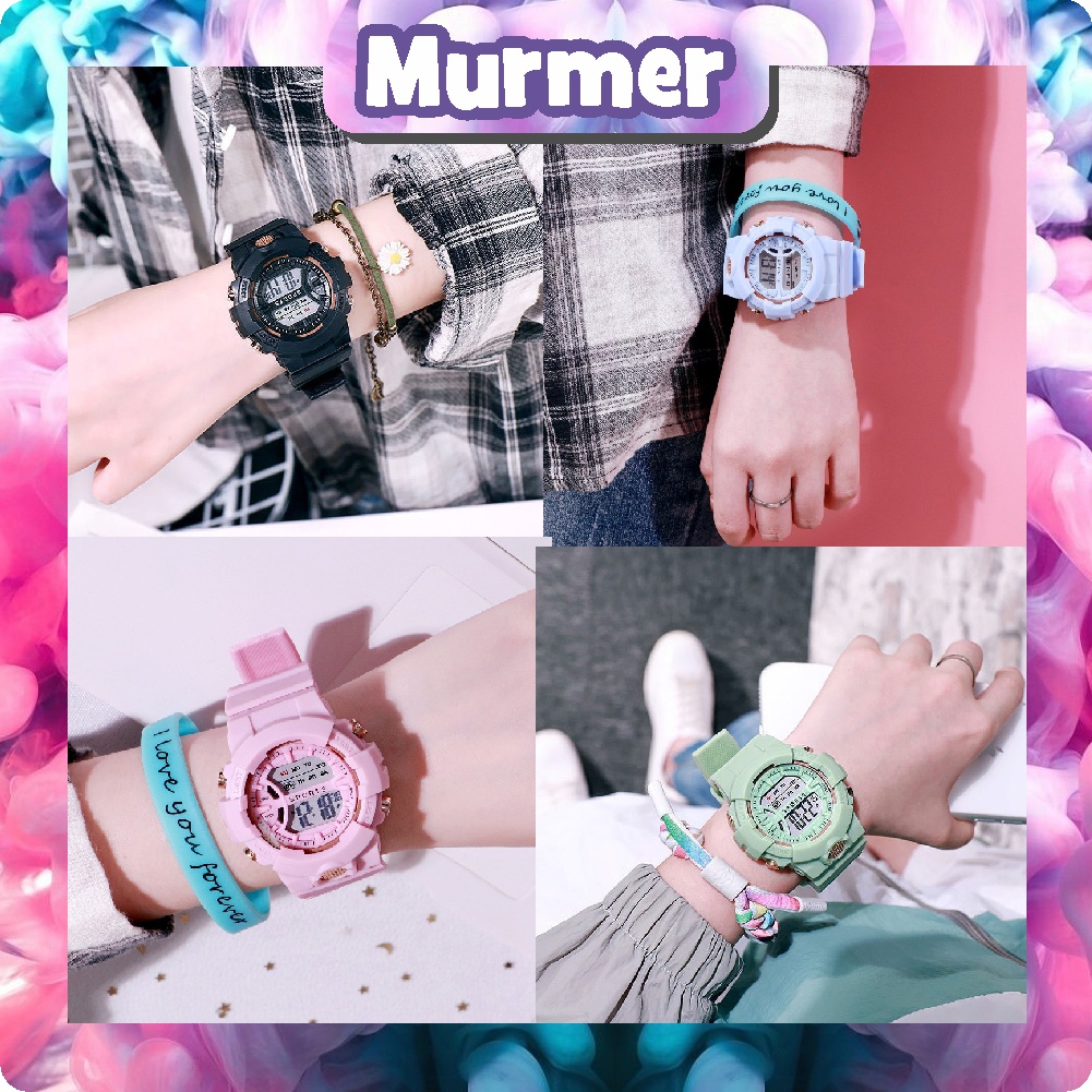 MurmerOfficial JT033 Jam Tangan Unisex Rubber Digital Sport Bulat  Fashion Gaya Korea Import