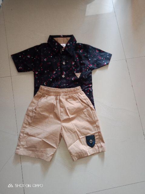 Setelan Kemeja Motif Garis Kotak [ Harga Termurah ]