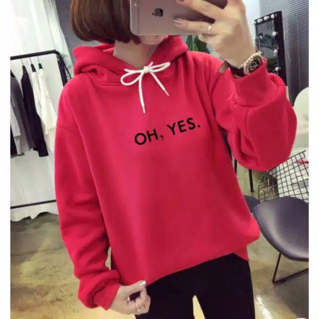 Sweater | jaket hodie OH YES bahan babyterry fit L