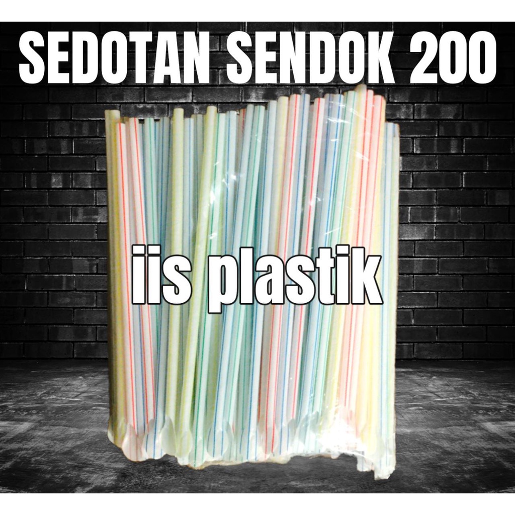 Isi 200btg SEDOTAN SENDOK 6mm spoon plastik straw juice jus es kwalitas bagus