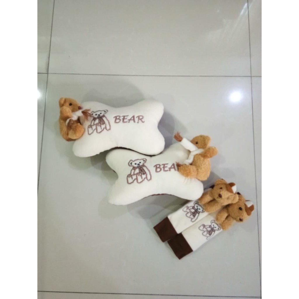 Bantal Mobil Exclusive 2 in 1 Boneka Bear Krem