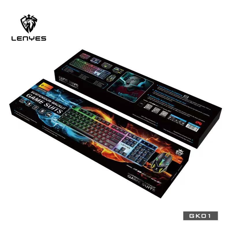 Keyboard + Mouse Lenyes GK-01 Lampu LED