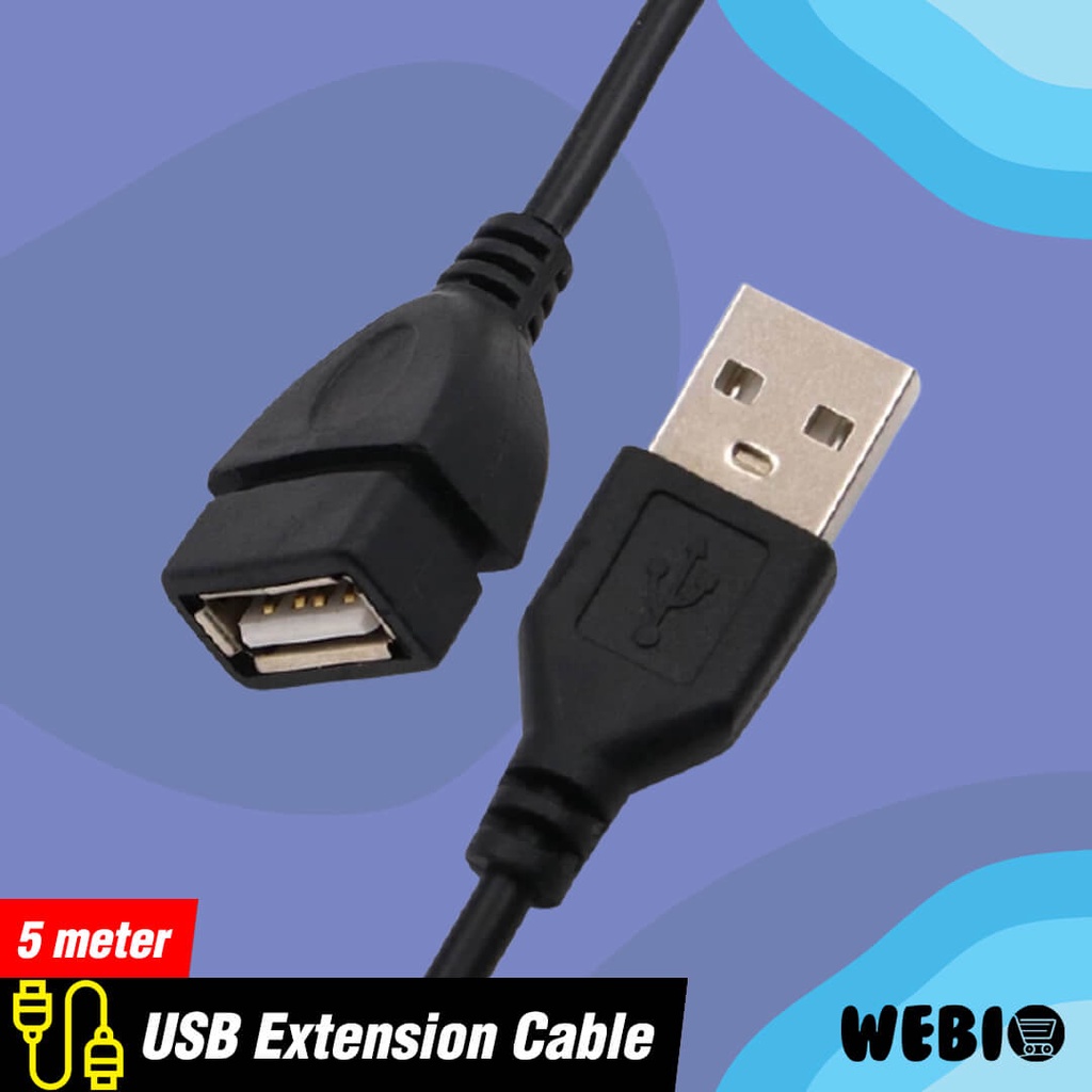 Kabel USB Extension Male to Female 5M Sambungan Extender 5 Meter Cable Ekstension Perpanjangan 5 M