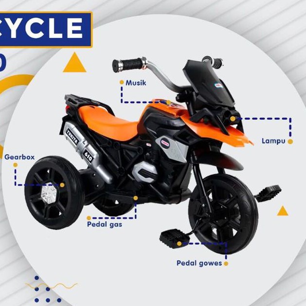 kargo Motor Aki yukita  Mainan BMW R9T Anak 2212 Roda Tiga TRICYCLE T610 ELECTRIC YUKITA  Garansi SNI-1