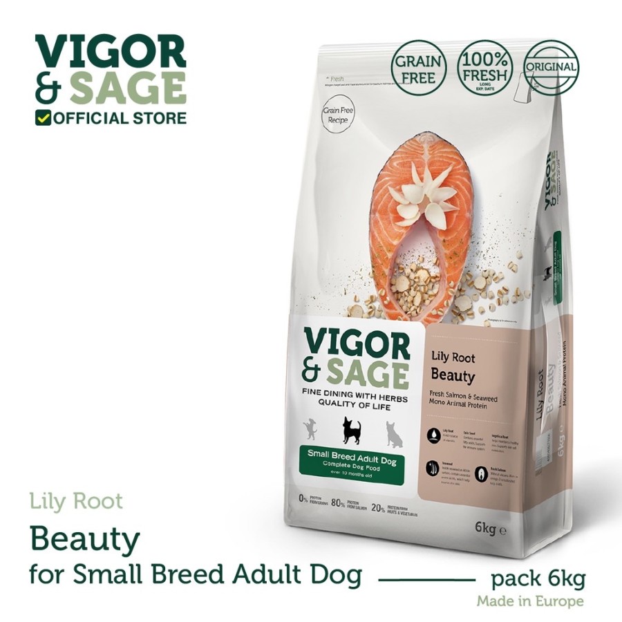 Vigor &amp; Sage Lily Root Beauty Dog Adult Small Breed Dog Food 6 Kg