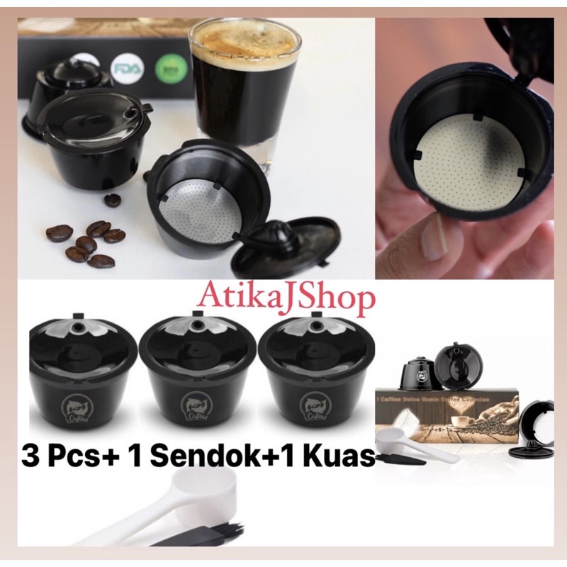 Refill Capsule Nescafe Dolce Gusto 3 Pcs Set Gen 3 Refillable Reusable Kapsul