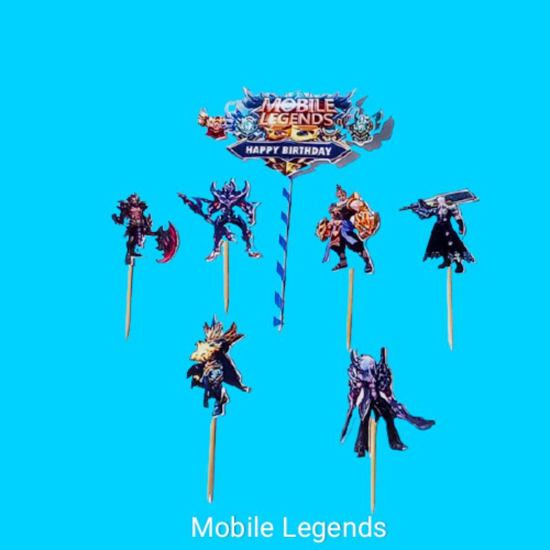 

Topper kue karakter Mobile Legends/Hiasan kue ulang tahun/ topper happy birthday/cupcake topper