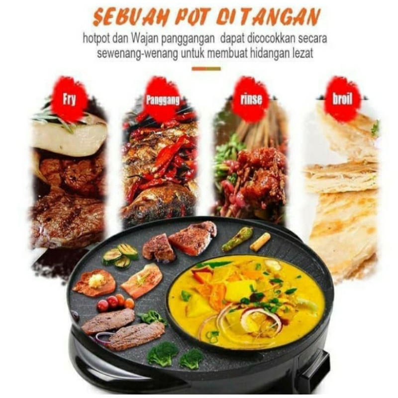 Hotpot BBQ Shabu Steampot Suki Grill 2in1 listrik