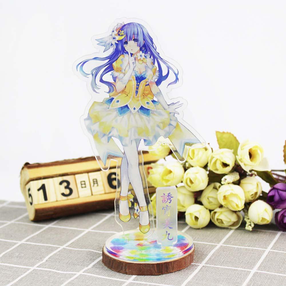 Lanfy DATE A LIVE Kartun Anime Fashion Dekorasi Mainan Kotori Itsuka Desktop Standing Card Nightmare Tokisaki Kurumi Figure Model Plat