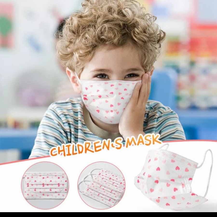 Masker anak 3ply medis surgical mask karakter isi 50 kids kesehatan ok - HK