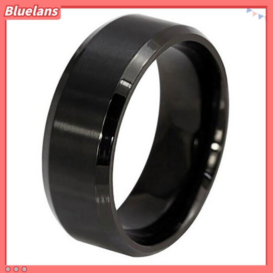 Bluelans Cincin Titanium Steel Lapis Emas 18K Lebar 8mm Ukuran US 5-14 Untuk Pria / Wanita