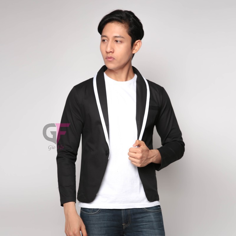 GIOFLO Jaket Jas Blazer Pria Black / BLZ 808