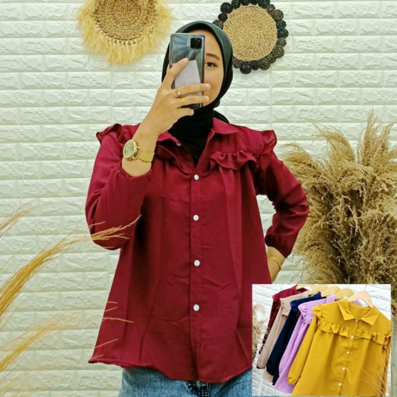 Kemeja wanita kancing rempel / Baju Atasan Wanita