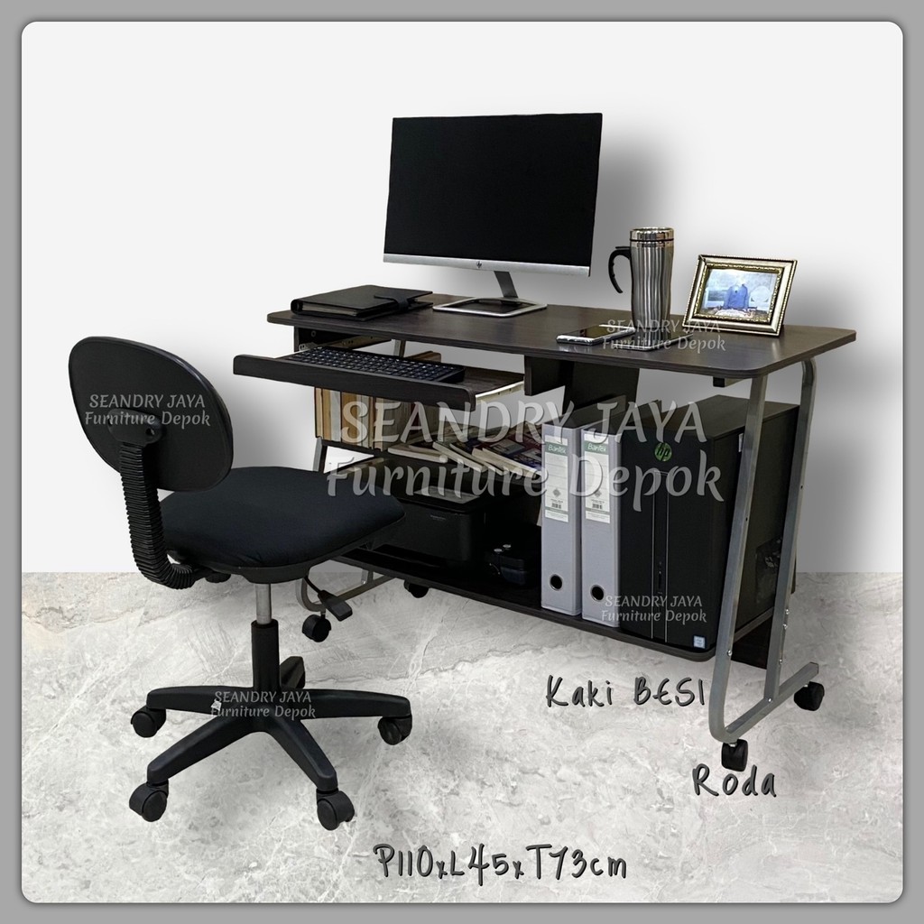 MEJA COMPUTER +KURSI PUTAR HIDROLIKKERJA/KANTOR/BELAJAR/PROMO MURAH/SEANDRY JAYA FURNITURE DEPOK