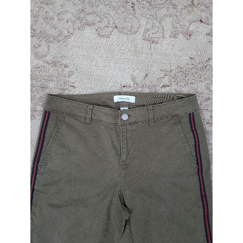 celana katun chinopants calvin klein stripe second original