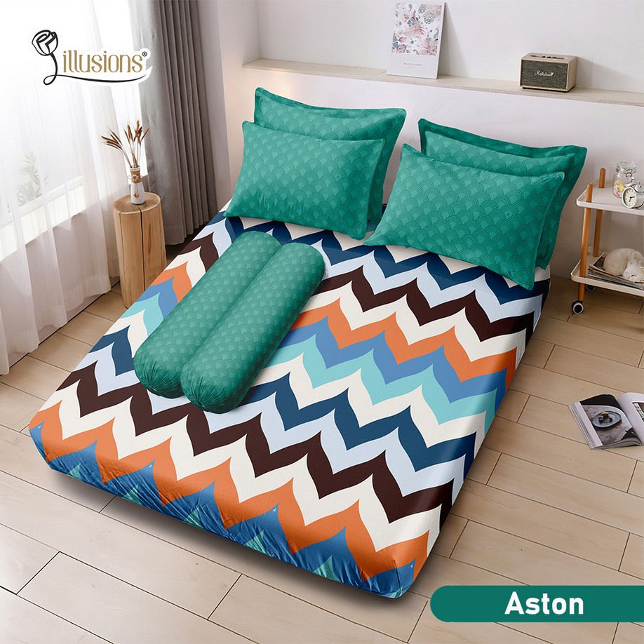 Sprei Illusions / Sprei Karet Illusions - Tersedia Motif Aston uk 180x200cm