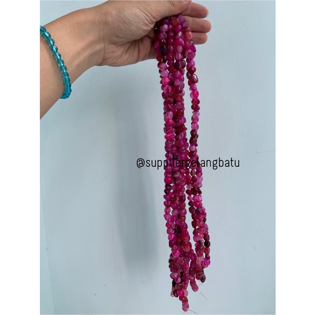 manik Batu alam PURPLE AGATE SERAT Beads 12 x 10mm mix SUPER GRADE