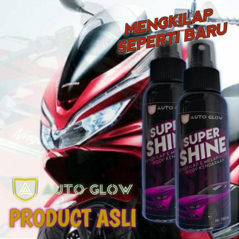 [Terlaris] Super Shine 100ML Gratis Lap Microfiber Pengkilap Motor Mobil Helm Kendaraan By Auto Glow