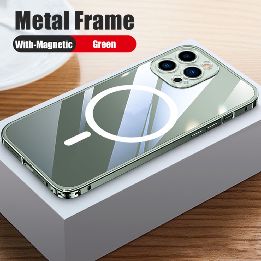 Case Magnetik Bahan Metal Aluminum Untuk IPhone 13 Pro MAX 12 Pro MAX