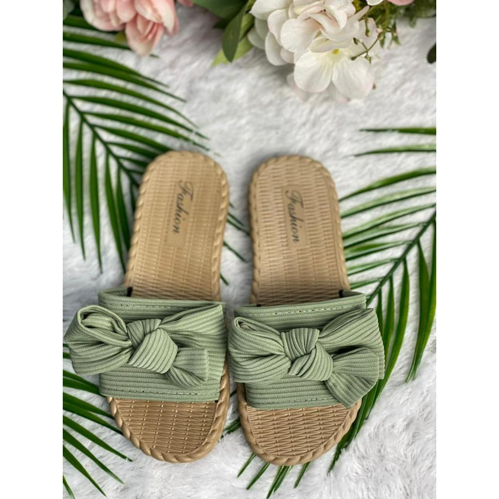 MS1909 IMPORT Sandal Wanita Import Slip On / Sandal Selop Wanita Pita Kain Import Ukuran 35-40