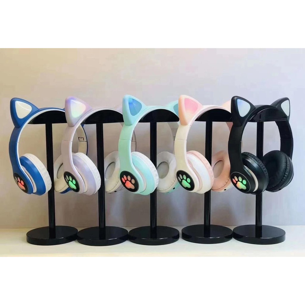 Cat Ear Headphone Wireless LED STN-28 Colorful Earphone Bass Gaming Bluetooth 5.0