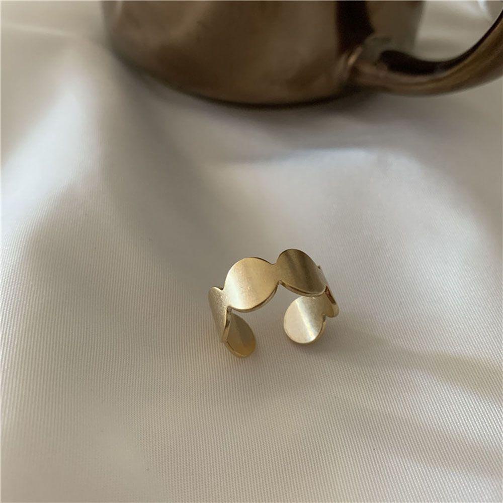 Mxbeauty Cincin Jari Warna Emas Chic Knuckle Rings Lingkaran Geometris Lebar Dapat Disesuaikan Aksesoris Fashion