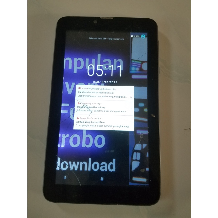 lcd frame Evercoss tablet u70a original tested normal copotan asli