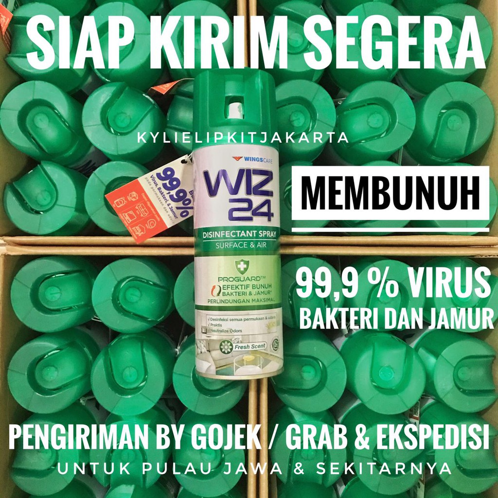 WIZ 24 Desinfektan Udara Ruangan AEROSOL 300 ml BESAR Air Disinfectant Spray Wings Saniter wiz24