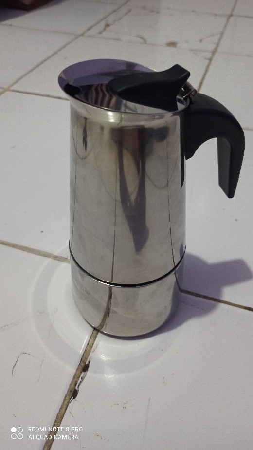 300ml Teko Kopi Moka Pot Stainless Espresso Coffee Maker Untuk 6 Cup