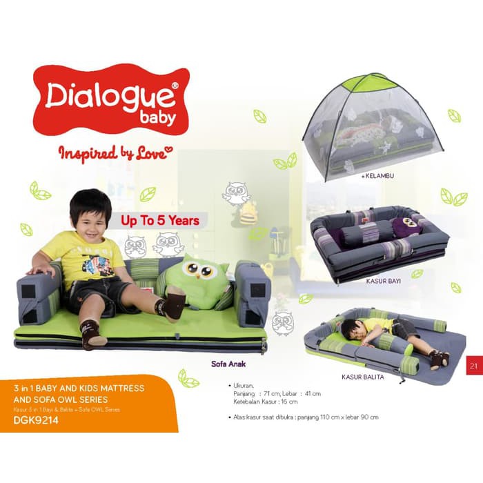 DIJUAL Kasur Bayi Multi Fungsi / Kasur Bayi 3 in 1 / Dialogue dgk9214 - Hijau Murah